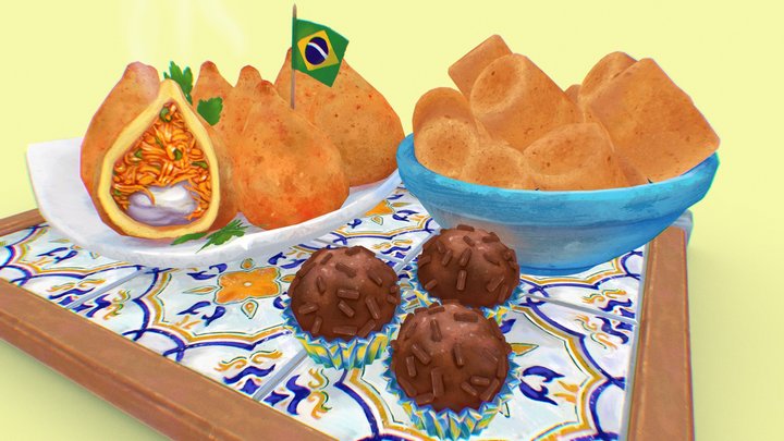 Hand-Painted Brazilian Food 3D Model