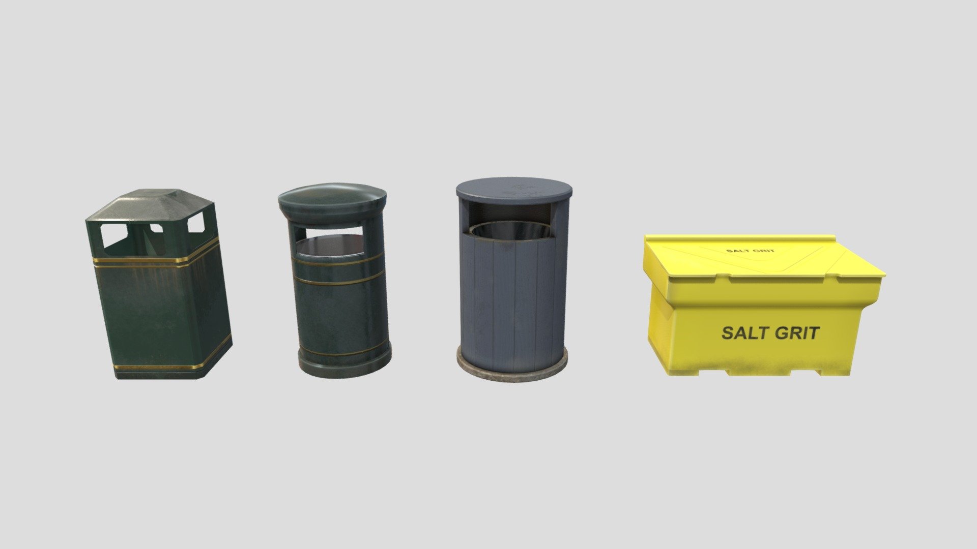 Public Bins and Salt Grit Download Free 3D model by Pukka Films