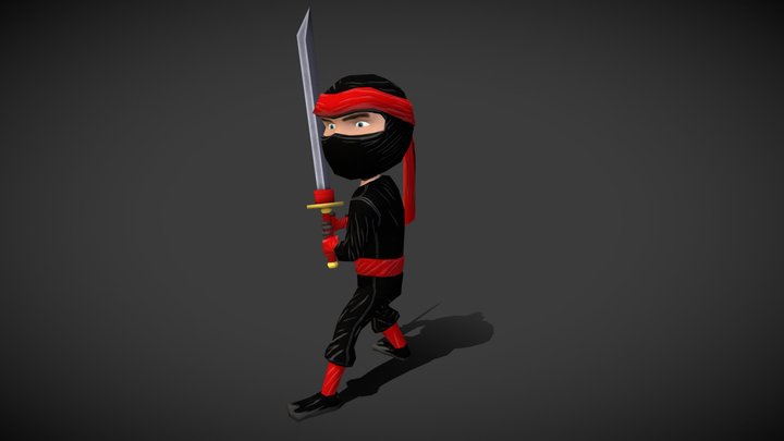 Lowpoly Stylized Ninja 3D Model