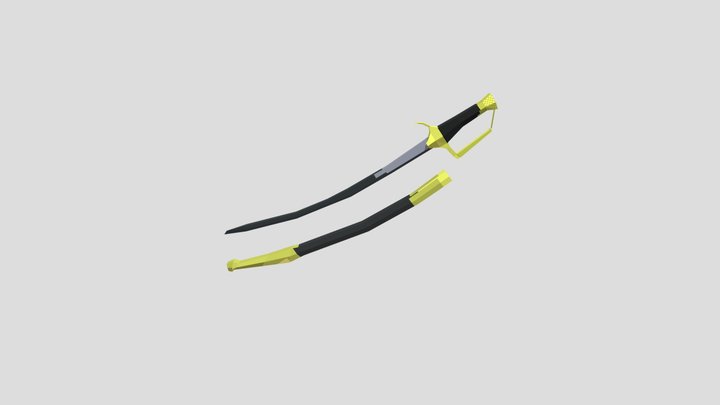 lowpoly Ancient saber 3D Model