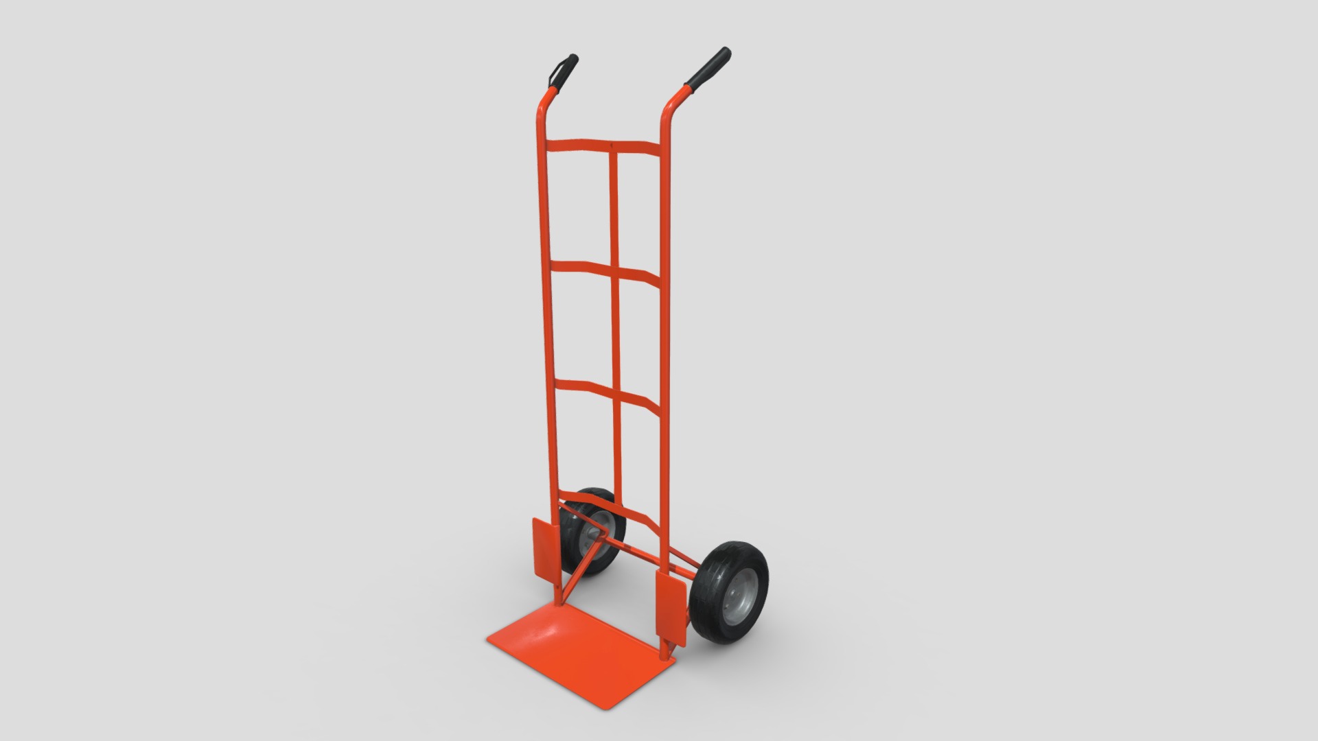 3D model Industrial Hand Trolley 2 - This is a 3D model of the Industrial Hand Trolley 2. The 3D model is about a red shopping cart.