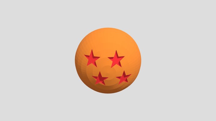 Esfera Del Dragon De Cuatro Estrellas 3D Model