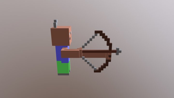 Person with bow 3D Model