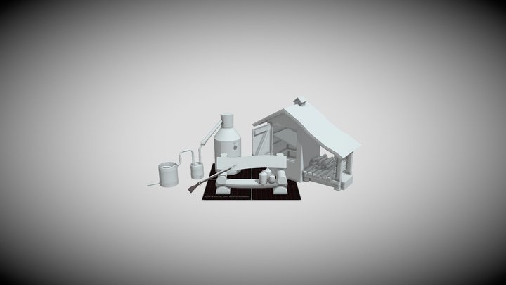 DAE 5 props - Forest loner 3D Model