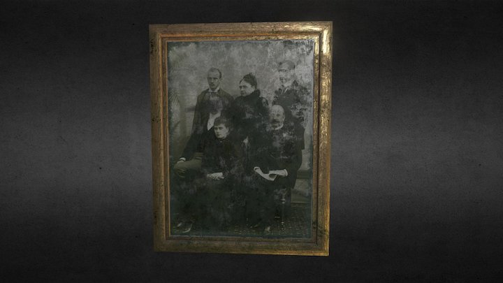 Old portrait of victoria family 3D Model