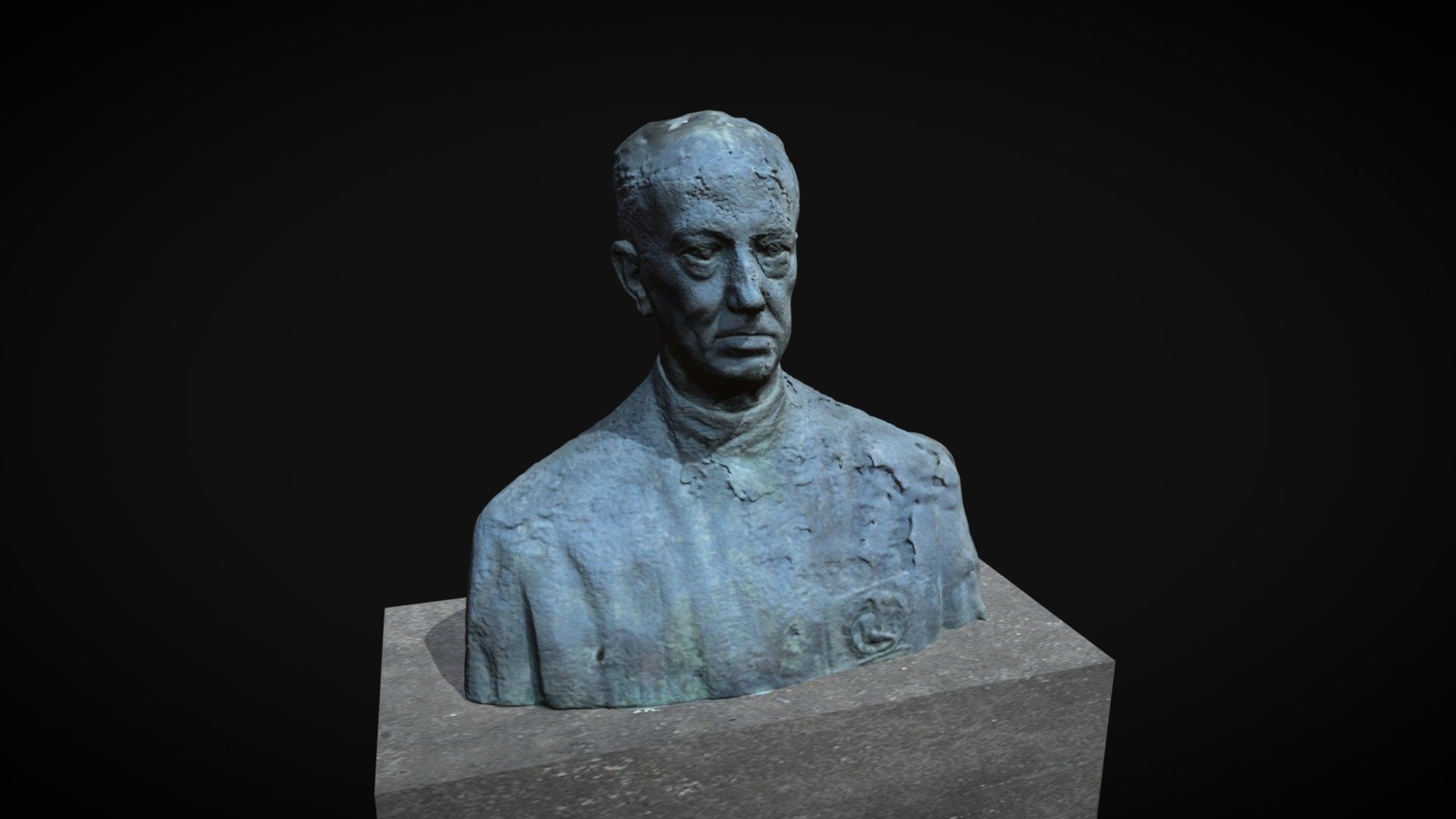 Busto en la plaza de Santa Cruz