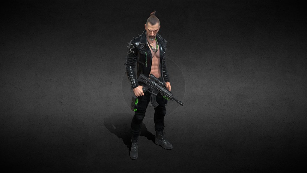 Cyberpunk Character –  Detail STL (Printable)