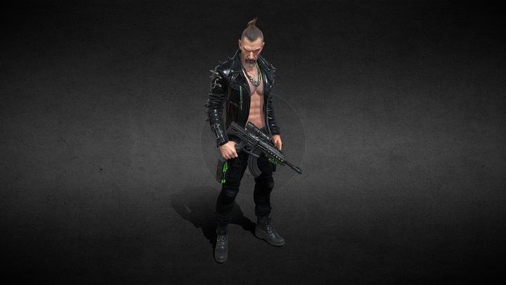 Cyberpunk Character –  Detail STL (Printable) 3D Model