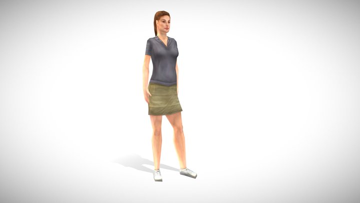 Base Female Mesh Low Poly Character 3D Model