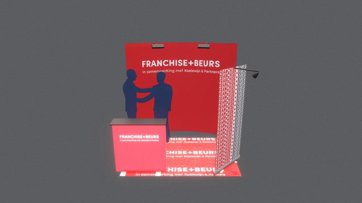 Franchise+Beurs: Small Stand Hoek (Koop) 3D Model