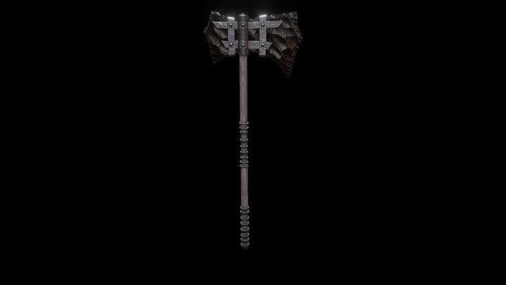 Dragon Glass Battleaxe 3D Model