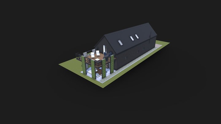 Modular house with built-in Workshop #105 3D Model