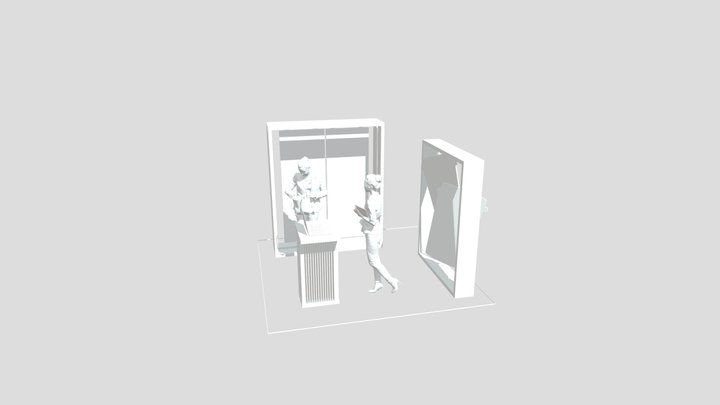 Stand Carton 3x3 3D Model
