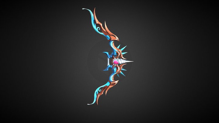 Stylized Fantasy RPG Bow 1 3D Model