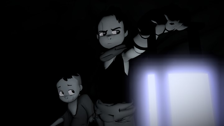 Zak and Tikal in the deep underground 3D Model