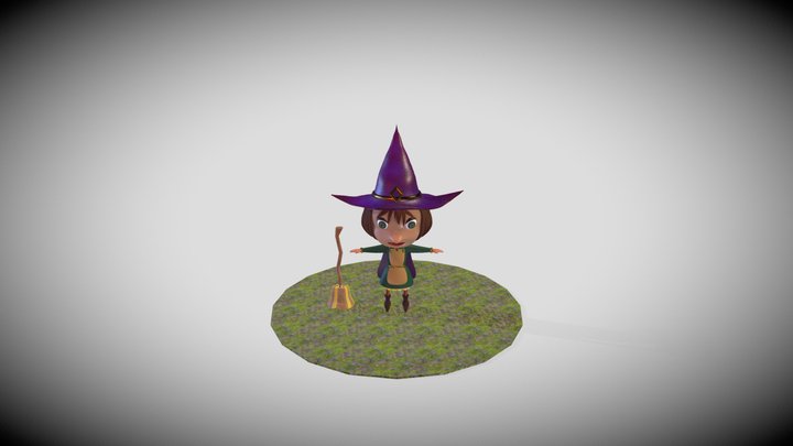 WITCH KID CHARCHTER 3D Model