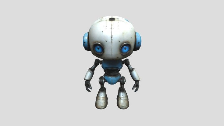 robot sad with blue 3D Model