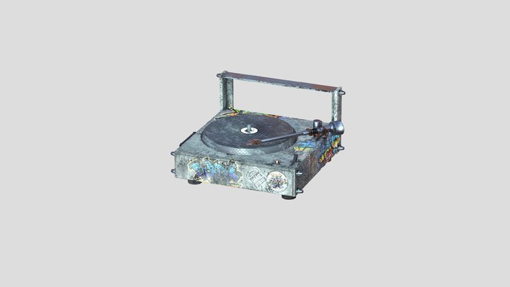 Brutalist Turntable 3D Model