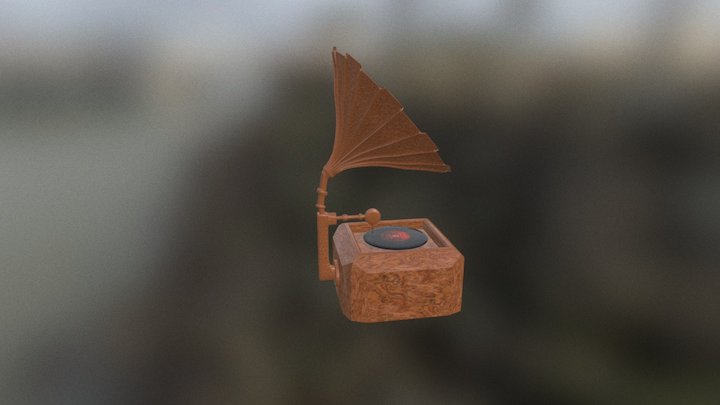 Bronze Steampunk Gramophone 3D Model