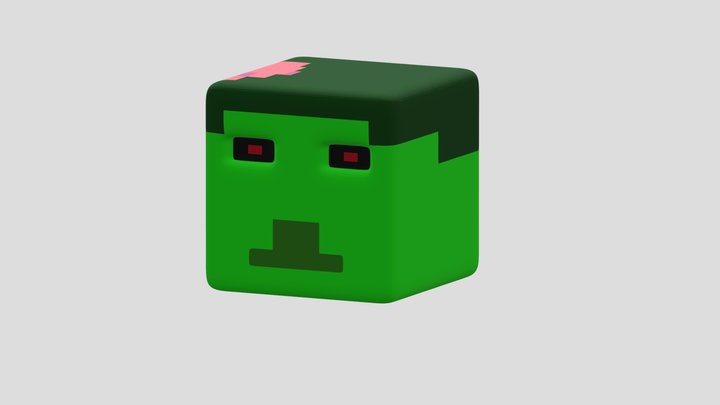 Zombie Head Model 3D Model
