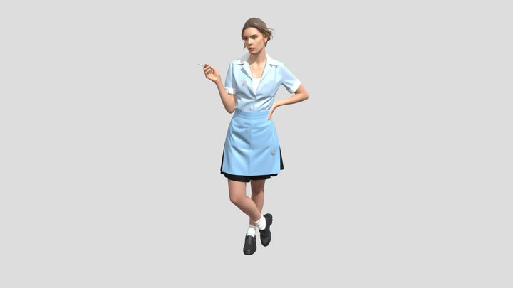 Stained Blue Uniform with Cigarette – Kostenloses 3D-Modell STL