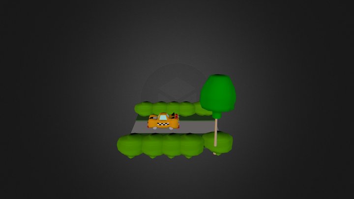 Hello Kitty Taxi 3D Model