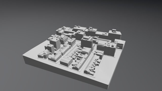City Site Buildings New Curbs 3D Model