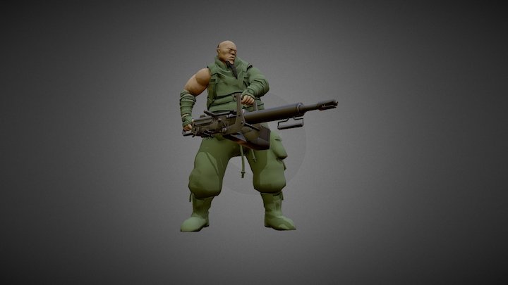 Tank Sketch Fab Test 04 Baked 3D Model