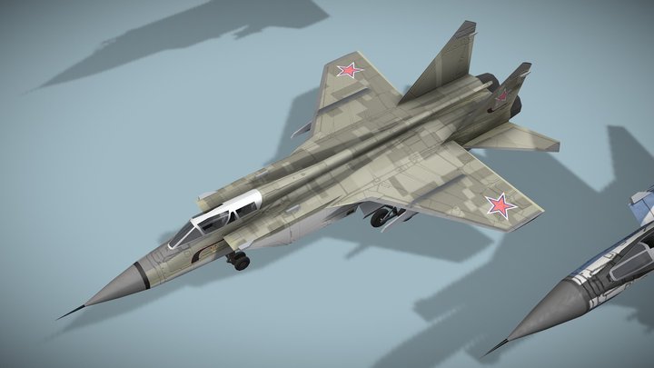 MIG-31 Foxhound lowpoly jet fighter 3D Model