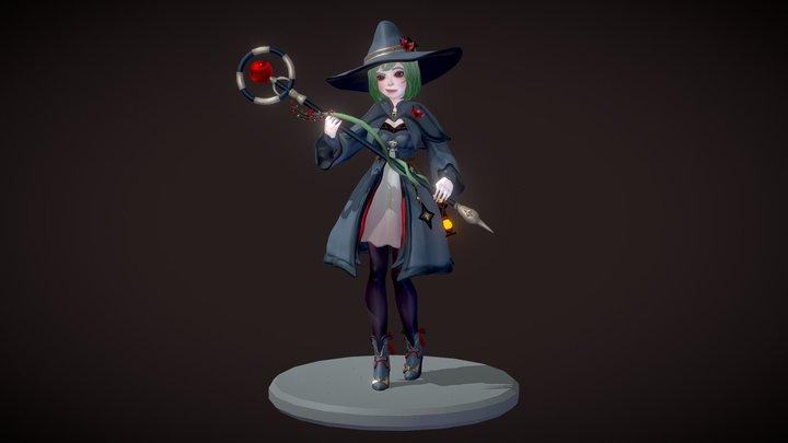 Stylized Witch 3D Model