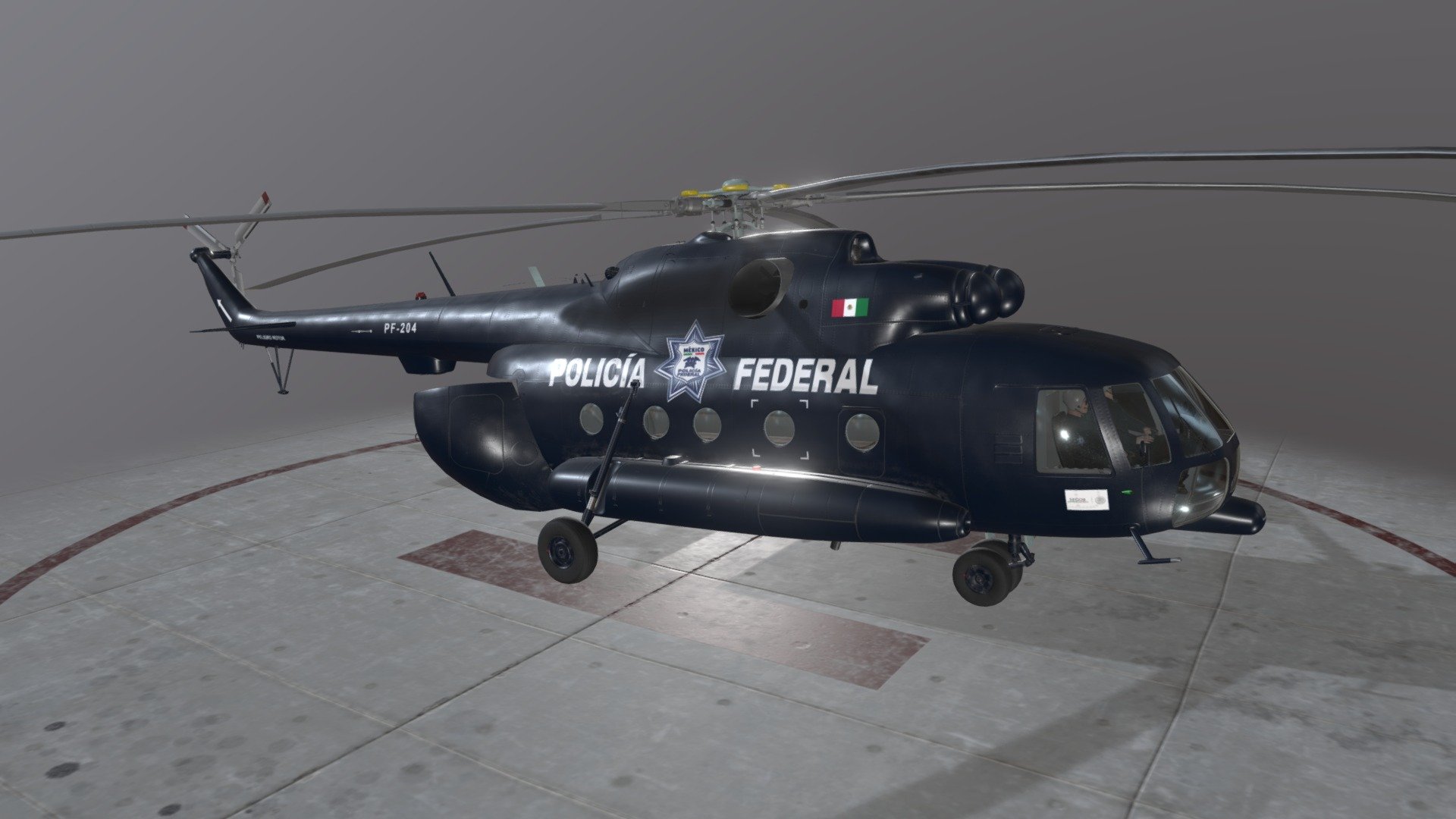 Mi-17 Mexican Police Animated