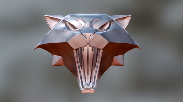 School of Cat Medallion 3D Model