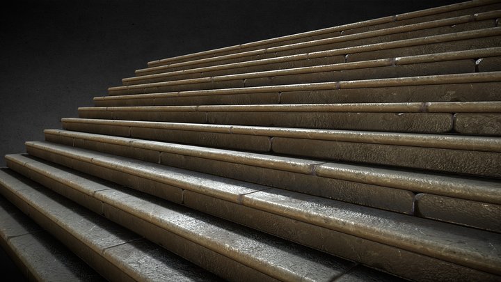 Stone stairs texture 3D Model