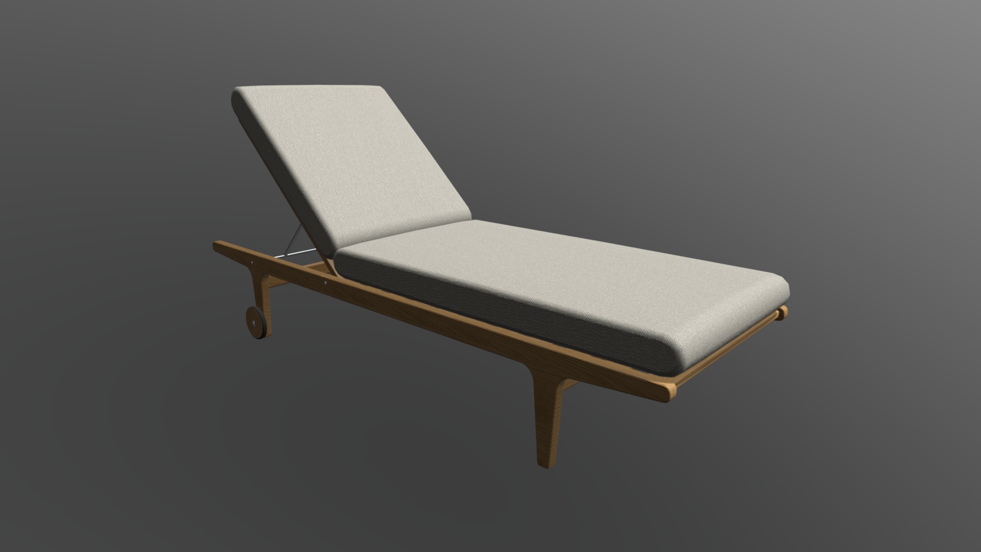 3D model Lounger Bed - This is a 3D model of the Lounger Bed. The 3D model is about a white table with a chair.