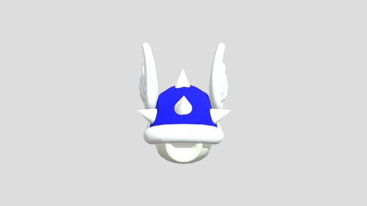 Spiny Blue Shell with Wings Mario Kart 3D Model