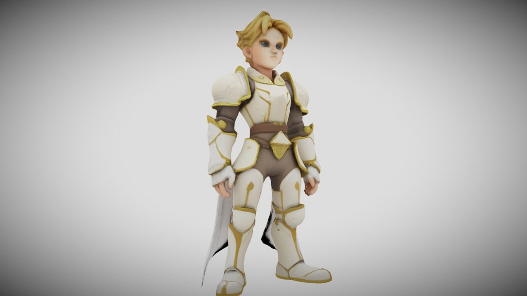 Paladin White Armor Lowpoly