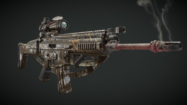 Dirty FN Scar 3D Model