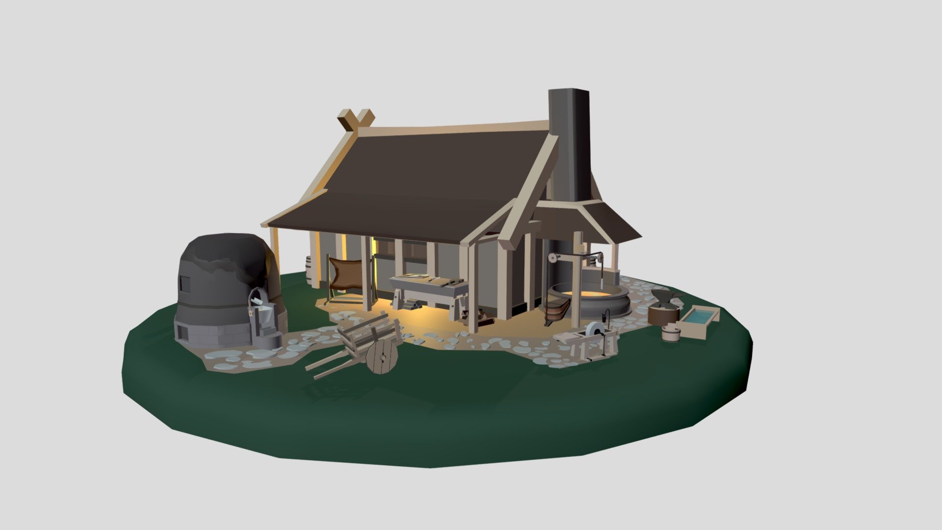 Craftsman's house in Skyrim draft (colored)