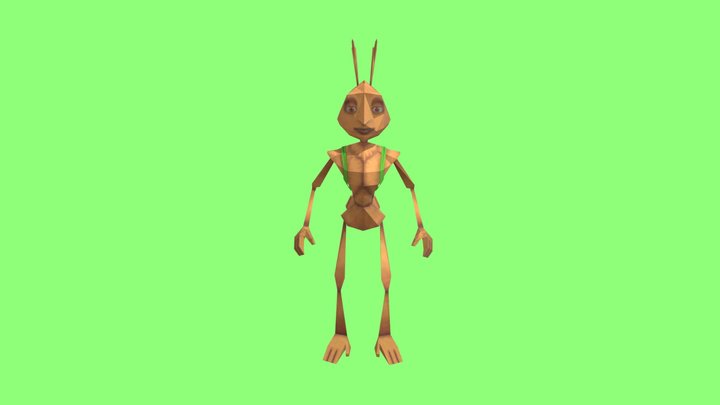Azteca Skeleton Rig - Antz 3D Model