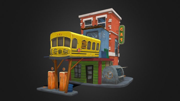 Gas Station 3D Model
