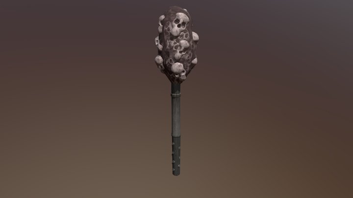 Skull Mace 3D Model