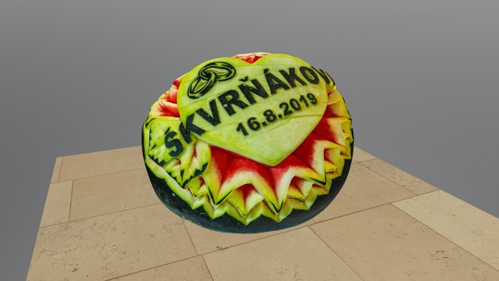 Carved wedding melon 3D Model
