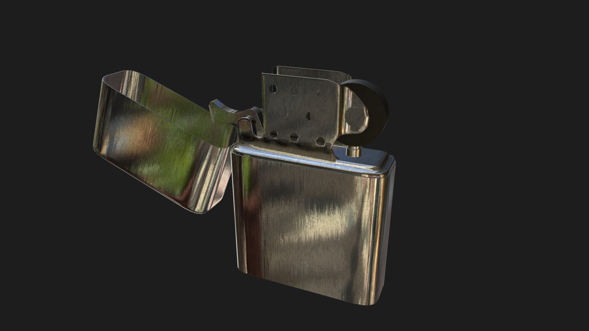 3D model Metal lighter - This is a 3D model of the Metal lighter. The 3D model is about a close-up of a ring.