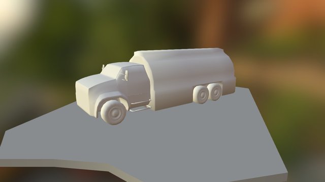 Low Poly Gas Truck 3D Model
