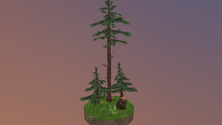 Evergreen Trees Demo 3D Model