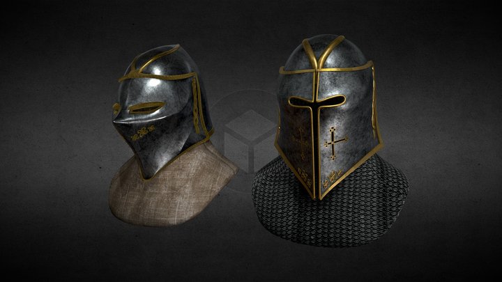Medieval Ornate Helmet 3D Model