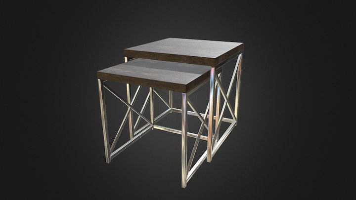 Baez 2 Piece Nesting Table Set Mesh 3D Model
