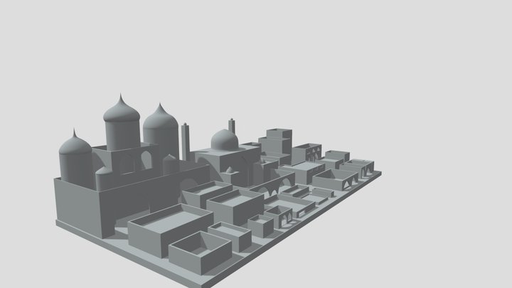 Arabic Islamic Village buildings mini city 3D Model