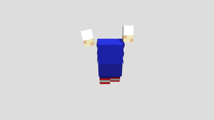 Mini Minecraft Sonic 3D Model