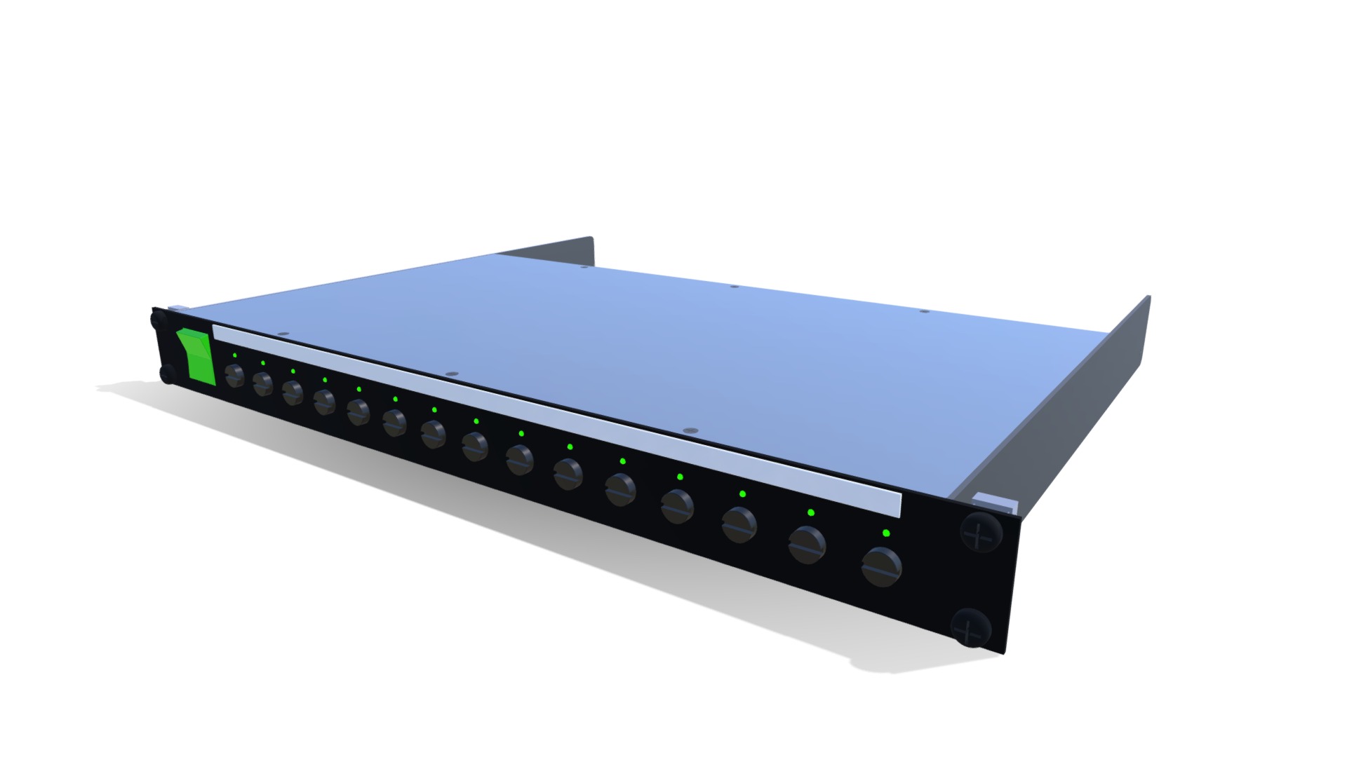 3D model Mains Distribution Unit - This is a 3D model of the Mains Distribution Unit. The 3D model is about a black and silver laptop.